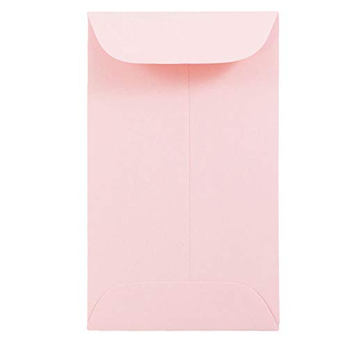 JAM PAPER #3 Coin Business Premium Envelopes - 2 1/2 x 4 1/4 - Baby Pink Pastel - Bulk 250/Box