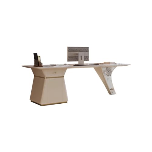 LINKIO Home Office Desks Rock Board Desk Minimalist Desk Modern Model Room Study Writing Desk Workbench Computer Table Desk(200cm)