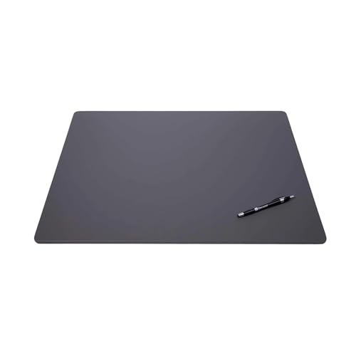 DACASSO Leatherette Conference Table Pad - Luxury Leather Desk Blotter for Writing - Padded Executive Desk Surface Protector - (Gray, 24” x 19”)