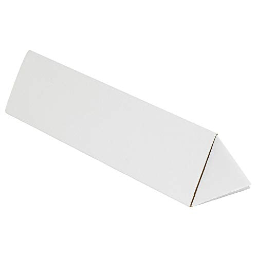 Aviditi Triangle Corrugated Cardboard Mailing Tubes, 3" x 30 1/4", White, Pack of 50, for Protecting, Shipping, and Storing Irregular-Shaped Items