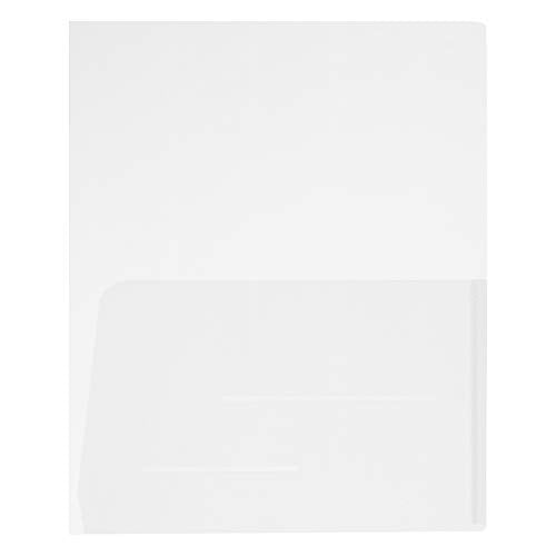 JAM PAPER Plastic Light Weight Flexible Two Pocket Presentation Folder - Clear - 108/pack