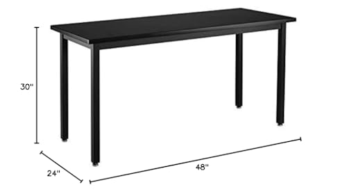 NPS SLT 7 Series 24x48" Metal Science Lab Table with Chem-Res Top in Black