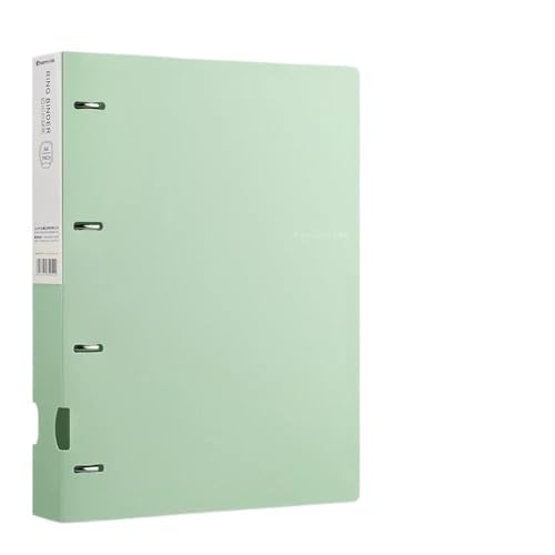 Filing Envelopes A4 Loose-Leaf Folder Document Display Book 4 Holes Loose-Leaf Folder Colour Waterproof File Ring Office Stationery(Green)