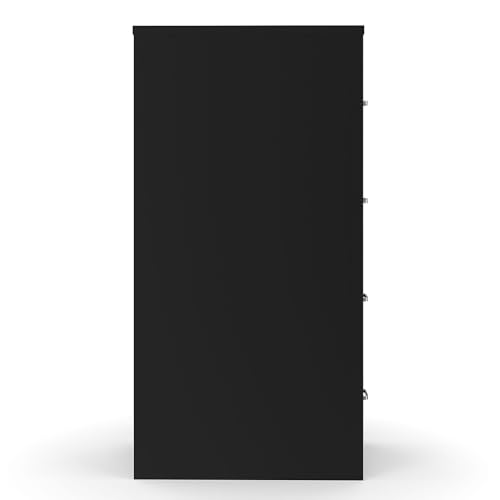 Staples 4-Drawer Vertical File Cabinet, Letter/Legal, Locking, Black, 26.5" D