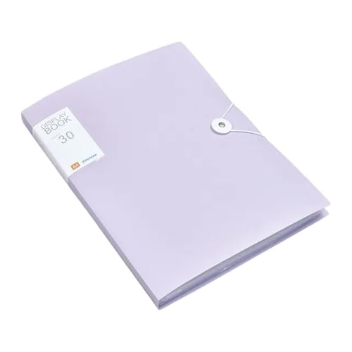 Filing Envelopes 30/60 Pages File Bag A4 Transparent Binder File Folder Storage Student Test Paper Classification Organization Office Supplies(Purple,Small)