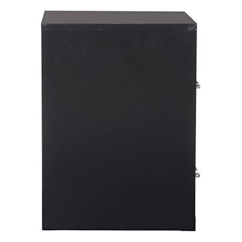 OSP Home Furnishings 2 Drawer Locking Metal File Cabinet, Black