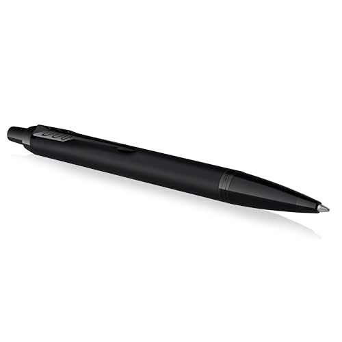 Parker IM Ballpoint Pen, Matte Black with Black Trim, Medium Point, Blue Ink