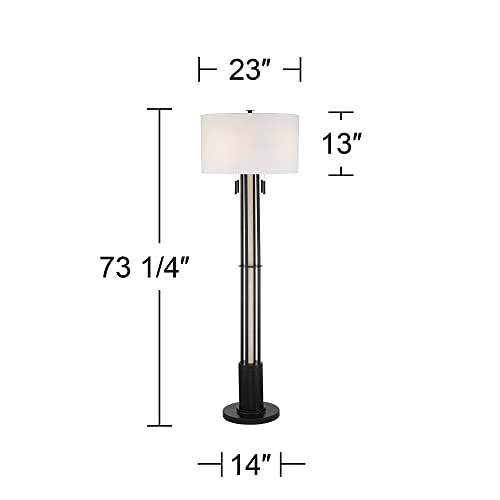 McKinley 73 1/4" Tall Black 4-Pull Chain Floor Lamp Living Room