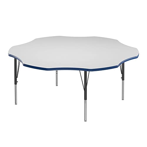 Correll 60" Flower Dry Erase School Activity Table, Markerboard/Blue