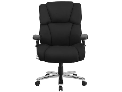 Scranton & Co Contemporary Fabric Big & Tall Swivel Office Chair in Black