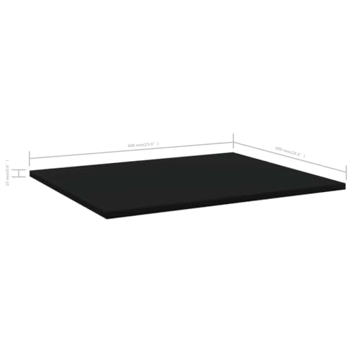 KDVXBCQJH 8 Pcs Black Bookshelf Boards 23.6"x19.7" Engineered Wood