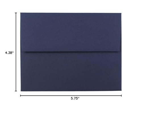 JAM PAPER A2 Premium Invitation Envelopes - 4 3/8 x 5 3/4 - Navy Blue - Bulk 250/Box