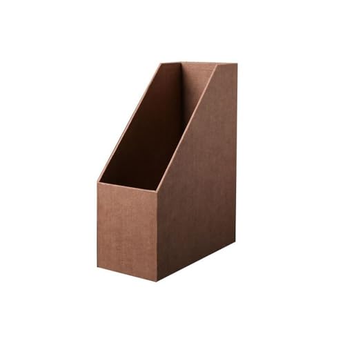 File Rack Cardboard Magazine Holder, A4 File Document Storage Folder Dividers Desktop Organiser Letter Trays(Brown)