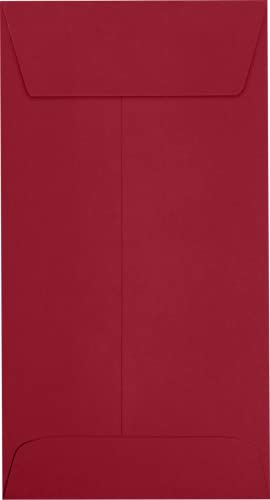 LUXPaper #7 Coin Envelopes | Peel & Press | 3 1/2" x 6 1/2" | Garnet Red | 80lb. Text | 1,000 Qty