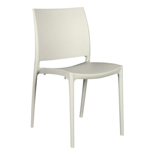 Niche Terrace Plastic Indoor/Outdoor Stacking Chair, 12 Pack - White Down