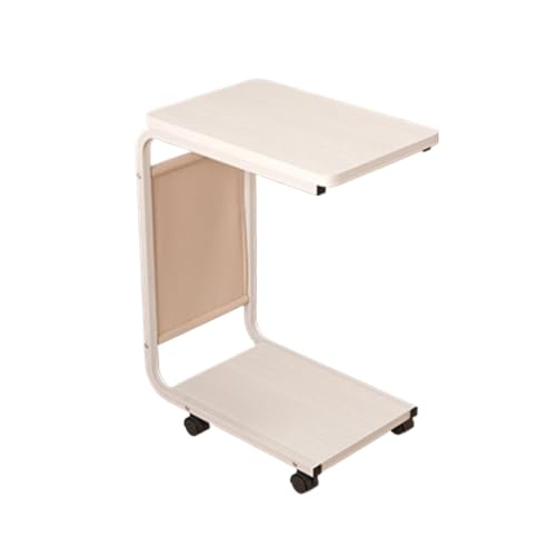 Computer Cart with CPU Holder PC Tower Stand 2-Tier PC Stand C-Shaped CPU Stand with Metal Frame and Caster Wheels for Home Office Fits Most PC Mobile IT Support Platform(White)