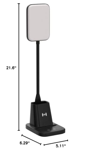 Sailstar LED Desk Lamp with 10W Wireless Charging & Pen Holder, Black
