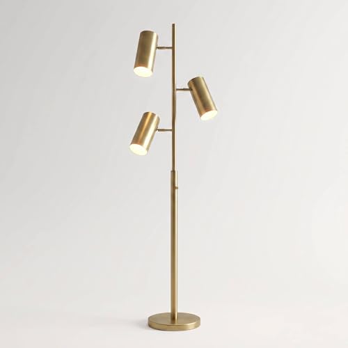 Canasta Trac 66" Tall Satin Brass Modern Tree Floor Lamp