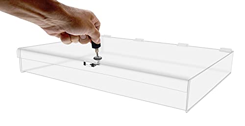 Acrylic Locking Display Case with Keys 24" x 18" x 3.75" Clear Rectangular Countertop Tray with Lid for Artifacts Antiques Collectibles Jewelry Currency and Coins by Marketing Holders