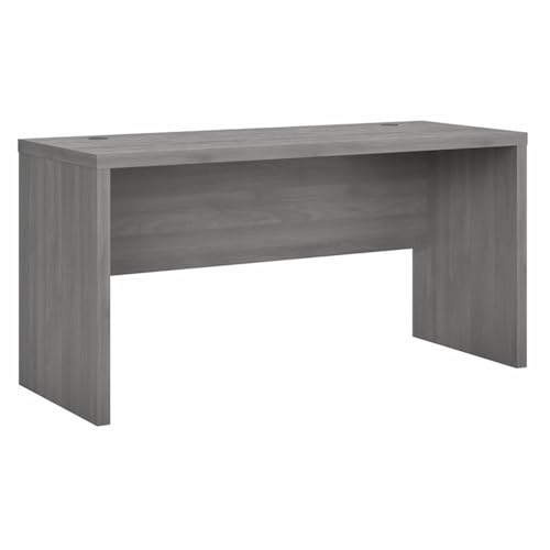 Pemberly Row 60W Credenza Desk, Modern Gray Finish, Engineered Wood, 60 x 23.54 x 30 in, Durable Laminate Surface, Contemporary Office Desk with Finished Back for Home Office or Workspace Use