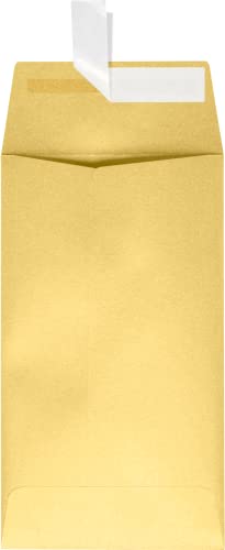 LUXPaper #5 1/2 Coin Envelopes | Peel & Press | 3 1/8" x 5 1/2" | Gold Metallic | 80lb. Text | 500 Qty