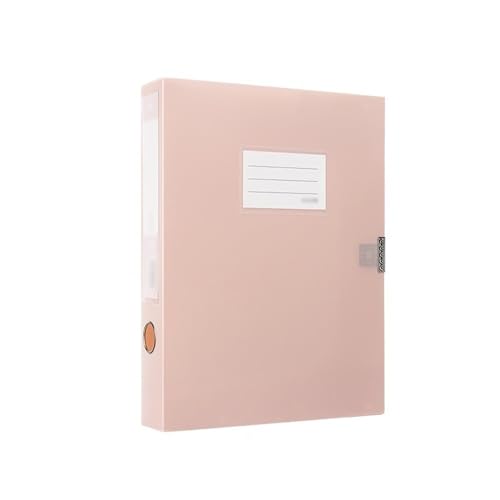 Filing Envelopes A4 File Archive Box 55mm Large Capacity Contract Folder Office Supplies Data Storage Box Plastic Folders(Pink)
