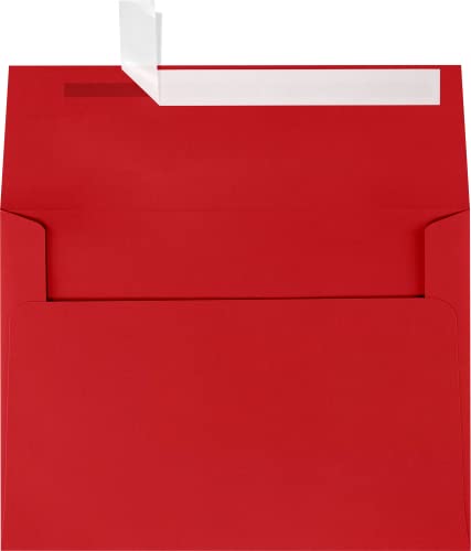 LUXPaper A7 Invitation Envelopes | Peel & Press | 5 1/4" x 7 1/4" | Ruby Red | 80lb. Text | 1,000 Qty