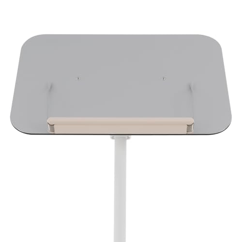 Portable Floor Lectern Podium Stand for Speech, Presentation, Adjustable Height for Laptop, Book or Sheet Music (White)