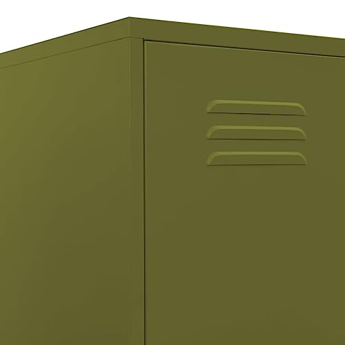 vidaXL Locker Cabinet Olive Green 13.8"x18.1"x70.9" Steel