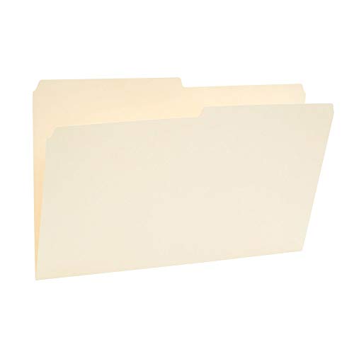 Staples Manila File Folders, Legal Size, 2-Tab, Assorted, 100/Box
