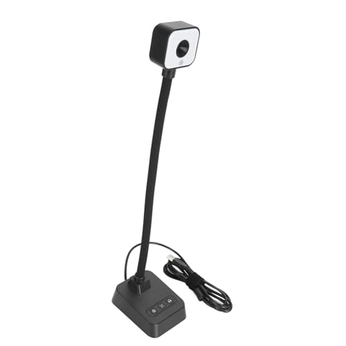 Jelquix 4K USB Document Camera for Teachers, HD Visualizer with 360 Rotatable Lens, 3 Level LED Light Camera with Auto Focus & AI Noise Reduction Mic, Foldable for Window