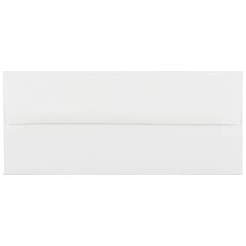 JAM PAPER #10 Business Strathmore Envelopes - 4 1/8 x 9 1/2 - Bright White Wove - Bulk 1000/Carton