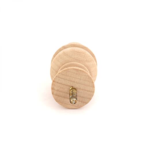 Renovators Supply Manufacturing Wooden Door Stop Bumper Wall Mount 3.5" Long Unfinished Maple Hardwood Door Stopper Rubber Bumper for Absorbing Shock Wall Protector with Hardware Pack of 10