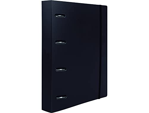 Liderpapel A4 Square 5 mm 100 Sheets 80 g Polypropylene 4 Rings 40 mm Opaque Black