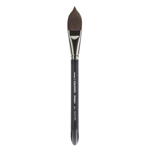 KINGART Equinox 747X-1 Oval Wash Paintbrush for Watercolor, Gouache, Inks, & Dyes, Size 1", Short Handle
