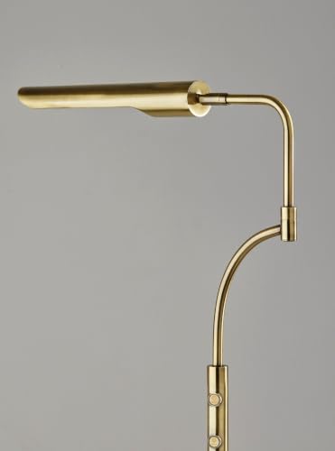 Adesso Antique Brass LED Floor Lamp with Touch Switch