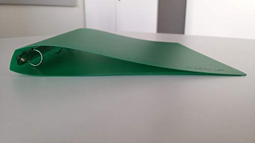 Q-Connect KF02919 Ring Binder Pack of 12 A4 4-Ring 16 mm Colour Green Transparent Made of Strong Translucent PP Film 22 mm Spine Ring Binder Plastic Slim Thin Folder
