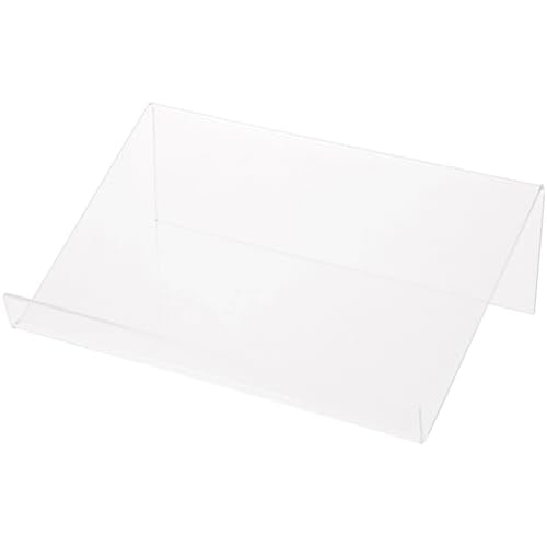 Plymor Clear Acrylic Slightly Elevated Book Display Stand with 1" Ledge, 9" W x 6" D x 3" H, Pack of 3