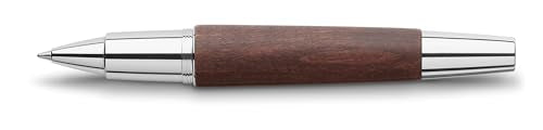 Faber-Castell e-motion Wood and Chrome Rollerball - Dark Brown