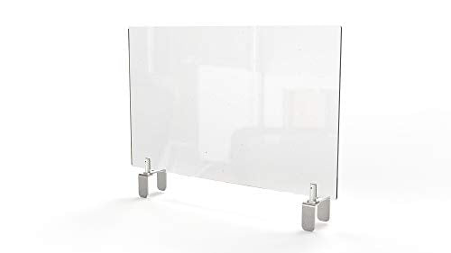 Ghent Clear Partition Extender with Attached Clamp, 24" x 36"