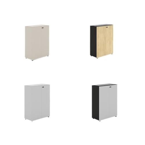 YXIANG56Q Filing Cabinet Medium White Double Door Cabinet with Partition Office File Short Cabinet with Lock Raised Legs Storage Cabinet