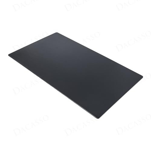Dacasso 34" x 20" Black Leatherette Luxury Desk Pad Blotter w/Out Side Rails for Writing - Executive Desk Surface Protector & Essential Office Decor