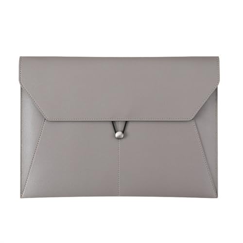 PU leather document pouch, Document Pouch PU Leather A4 File Folder Organizer 33x23.5cm Multicolor Pack of 3(Gray)