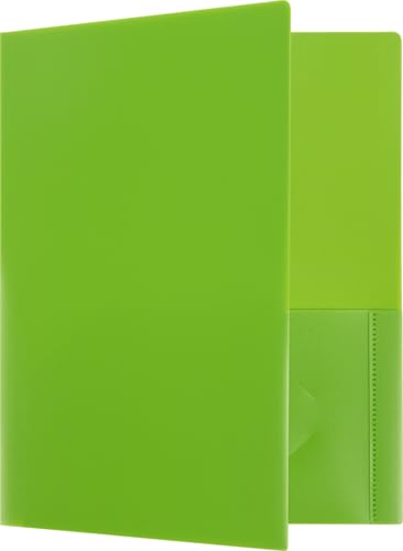 JAM PAPER Heavy Duty Plastic 2 Pocket Extra Tough School Folders - Assorted Fashion Colors - Bulk 48 Folders/Box (8 Assorted Packs of 6)