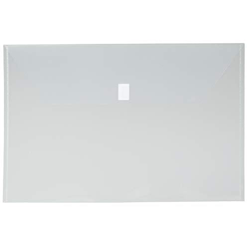 JAM PAPER Plastic Envelopes with Hook & Loop Closure - Jumbo Booklet - 12 x 18 - Clear - 12/Pack