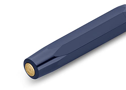 Kaweco CLASSIC SPORT Fountain Pen Navy Blue with 23 Carat Gold-Plated Steel Nib and Iridium Tip for Ink Cartridges I Sport Fountain Pen 13 cm I Nib: F (Fine)