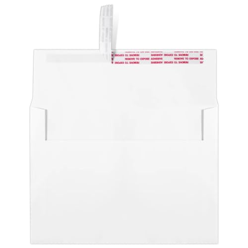 LUXPaper A7 1/2 Invitation Envelopes | Peel & Press | 5 1/2" x 7 1/2" | White | 60lb. Text | 500 Qty
