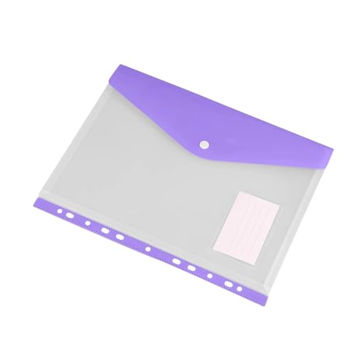 Filing Envelopes Multi-use Transparent Document Storage Frosted Bag File Bag Papers Pouch Folder for Office Home(Purple)