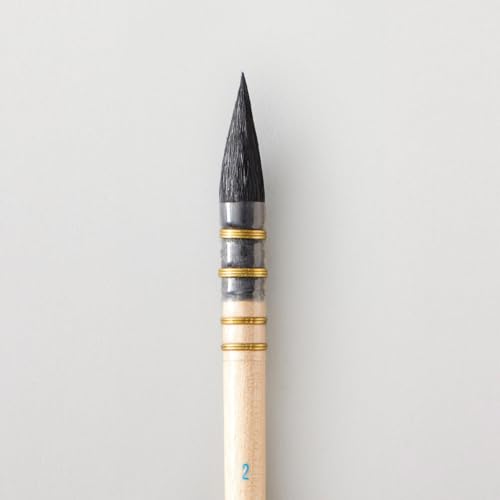 Daler-Rowney Aquafine Watercolour Brush, Natural Goat Hair, Short Handle, Pointed Wash, 2
