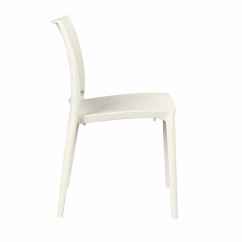 Niche Terrace Plastic Indoor/Outdoor Stacking Chair, 12 Pack - White Down
